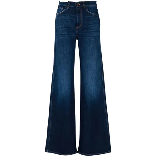 High Waist Wide Leg Denim Jeans , Damen, Größe: W25 - PT Torino - Modalova