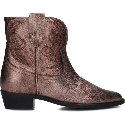 Bronzene Leder Stiefeletten , Damen, Größe: 37 EU - Toral - Modalova