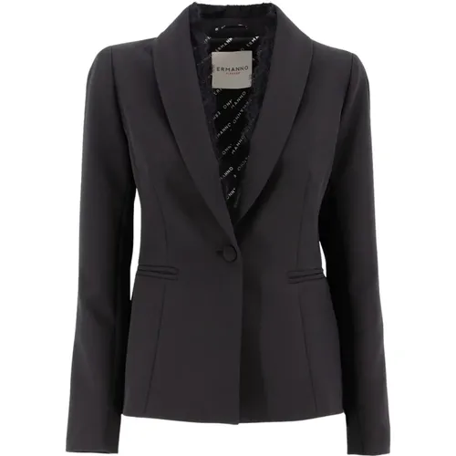 Lace Insert Blazer Jacket , female, Sizes: S, L, M - Ermanno Scervino - Modalova