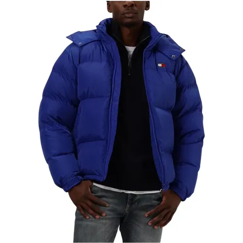 Blaue Steppjacke für Winterausflüge , Herren, Größe: S - Tommy Jeans - Modalova