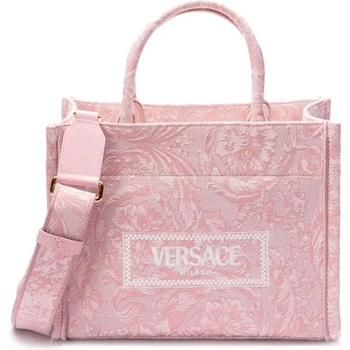 Kleine bestickte Tote Bag Versace - Versace - Modalova