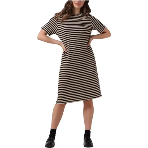 Streifen Kleid Stilvoll Midi , Damen, Größe: S - Penn&Ink N.Y - Modalova