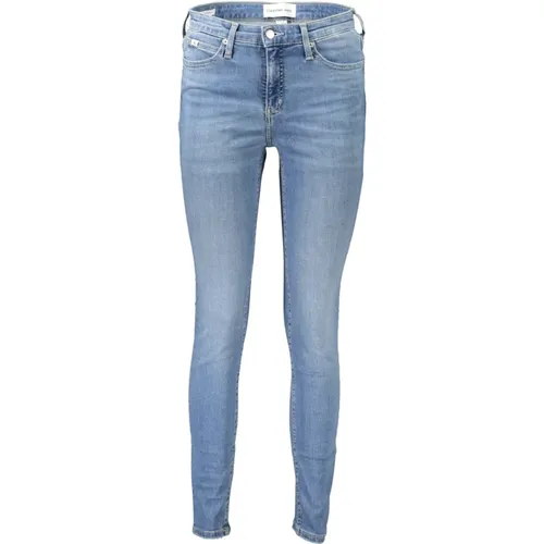 Blaue Skinny Jeans mit Wascheffekt , Damen, Größe: W27 L30 - Calvin Klein - Modalova