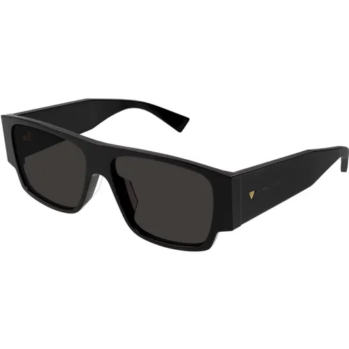 Mens Rectangular Sunglasses Glossy , male, Sizes: 57 MM - Bottega Veneta - Modalova