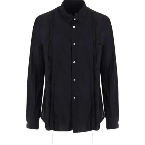 Wrinkle Effect Shirt with Flared Hem , male, Sizes: M - Comme des Garçons - Modalova