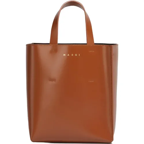 Colorblocked North/South Tote Bag , female, Sizes: ONE SIZE - Marni - Modalova