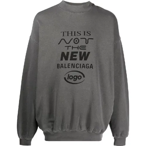 Grauer Logo Sweatshirt für Männer - Balenciaga - Modalova