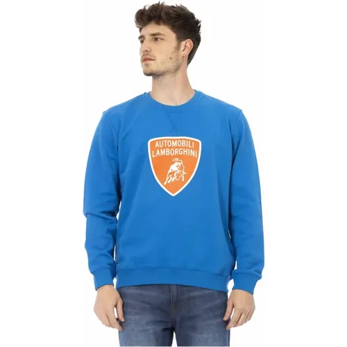 Sweatshirt mit Rundhalsausschnitt und Frontlogo , Herren, Größe: XL - AUTOMOBILI LAMBORGHINI - Modalova