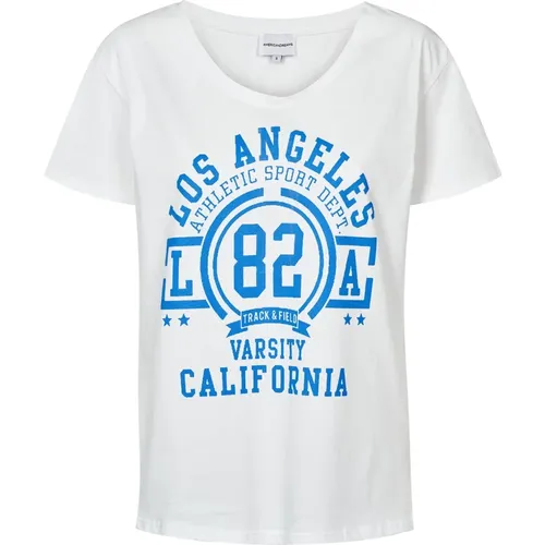 LA California Baumwoll-Tee mit Blauen Buchstaben - American Dreams - Modalova