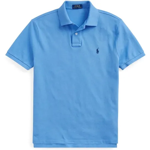 Slim Fit Piqué Polo - Hellblau , Herren, Größe: 2XL - Ralph Lauren - Modalova