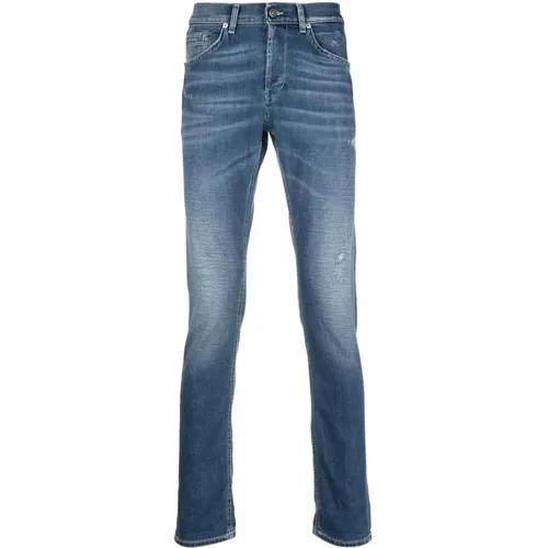 Slim-Fit Whiskered Jeans Upgrade Collection , male, Sizes: W33, W31, W32, W30 - Dondup - Modalova