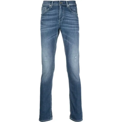 Slim-Fit Whiskered Jeans Upgrade Collection , male, Sizes: W35, W33, W31, W36, W30 - Dondup - Modalova