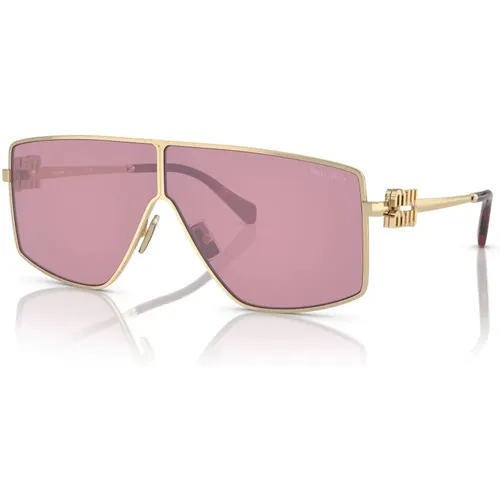 Gold Bordeaux Sonnenbrille SMU 51Zs , Damen, Größe: 69 MM - Miu Miu - Modalova