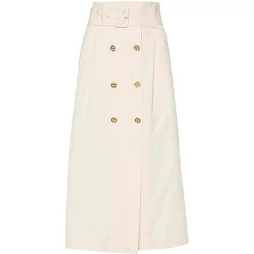 Parchment Straight Midi Skirt , Damen, Größe: L - Twinset - Modalova