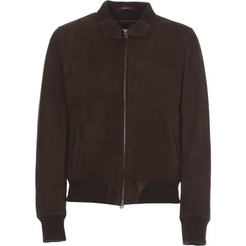 Suede Leather Padded Jacket , male, Sizes: 2XL - Stewart - Modalova