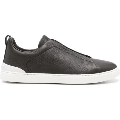 Leder Sneakers Triple Stitch Design - Ermenegildo Zegna - Modalova