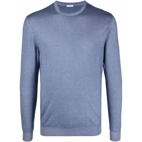 Blauer Kaschmir Seiden Casual Pullover - Malo - Modalova