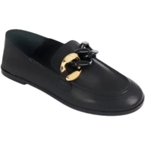 Schwarze Kette Loafer Mokassin Schuhe , Damen, Größe: 39 1/2 EU - Chloé - Modalova