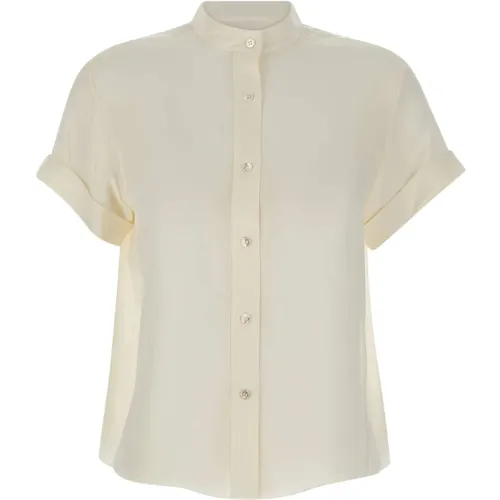 Silk Georgette White Shirt , female, Sizes: XL, L, M, S - Theory - Modalova