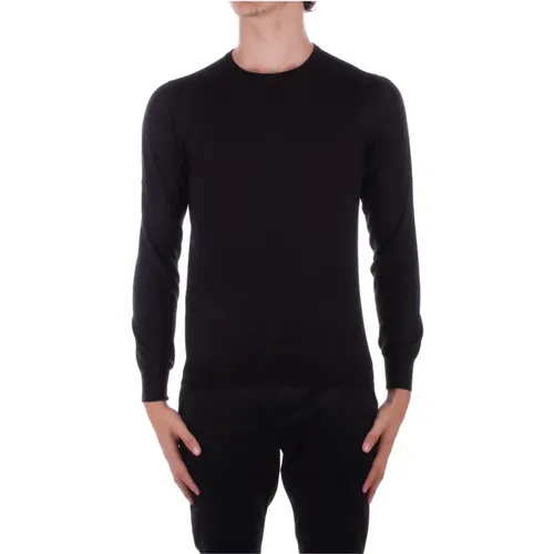 Schwarzer Pullover Seide Wolle Mix , Herren, Größe: 2XL - Tagliatore - Modalova