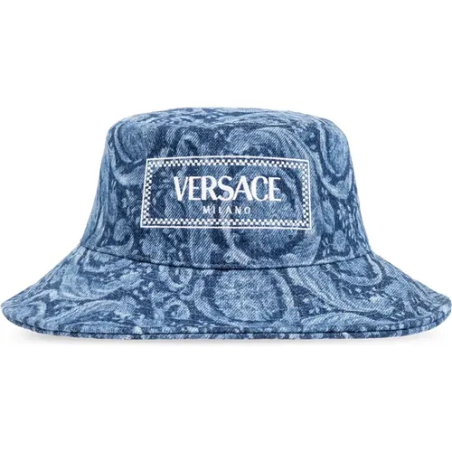 Denim bucket hat , Damen, Größe: 57 CM - Versace - Modalova