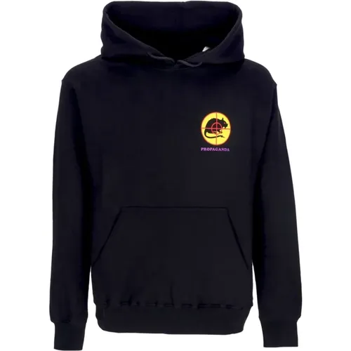 Schwarzer Hoodie mit Kängurutasche , Herren, Größe: XL - Propaganda - Modalova