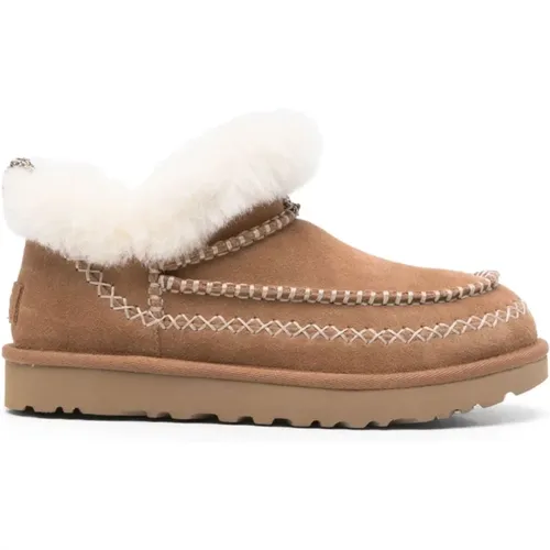 Bestickte hellbraune Wildlederstiefel , Damen, Größe: 37 EU - Ugg - Modalova