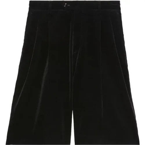Velvet Stretch Shorts with Pockets , male, Sizes: M, S - Gucci - Modalova