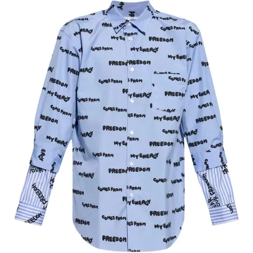 Slogan Print Shirt , male, Sizes: XL, S, M, L - Comme des Garçons - Modalova