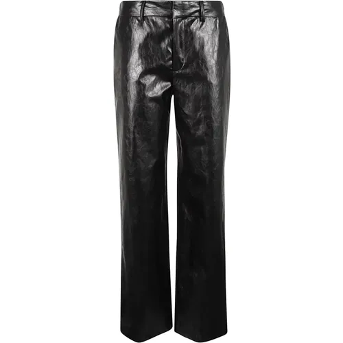 Schwarze Kunstlederhose Aw24 , Damen, Größe: 2XS - Federica Tosi - Modalova