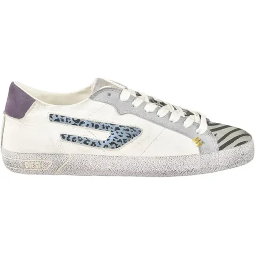 Leather Sneakers with Rubber Sole , female, Sizes: 7 UK, 5 UK, 6 UK - Diesel - Modalova