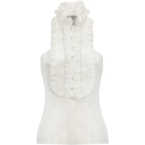 Sleeveless Cotton Shirt with Draping Detail , female, Sizes: M - Philosophy di Lorenzo Serafini - Modalova