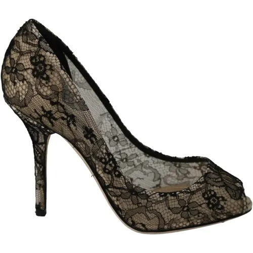 Lace Heels Pumps , female, Sizes: 4 UK - Dolce & Gabbana - Modalova