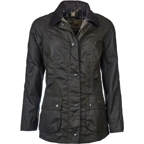 Beadnell Wax Jacket - Olive, 42 , female, Sizes: 3XS - Barbour - Modalova