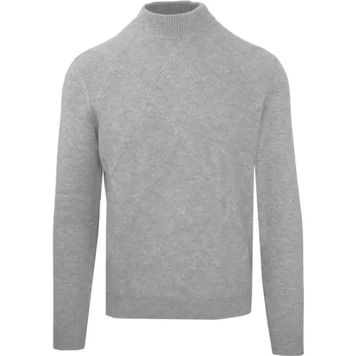 Diamond Stitch Wool Cashmere Turtleneck , male, Sizes: 3XL - Malo - Modalova