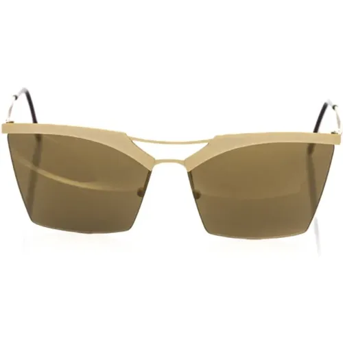 Clubmaster Sonnenbrille Goldrahmen Champagnerglas , unisex, Größe: ONE Size - Frankie Morello - Modalova