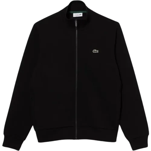 Bestickter Logo-Zip-Sweatshirt - Schwarz , Herren, Größe: L - Lacoste - Modalova