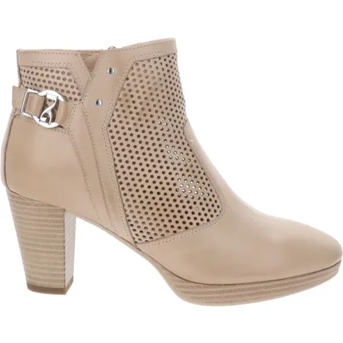 Leather Zip Closure Women's Ankle Boots , female, Sizes: 3 UK, 4 UK, 5 UK - Nerogiardini - Modalova