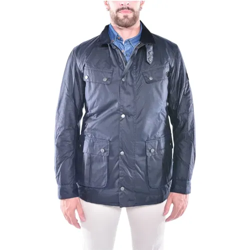 Wachsjacke im Bikerstil , Herren, Größe: XL - Barbour - Modalova