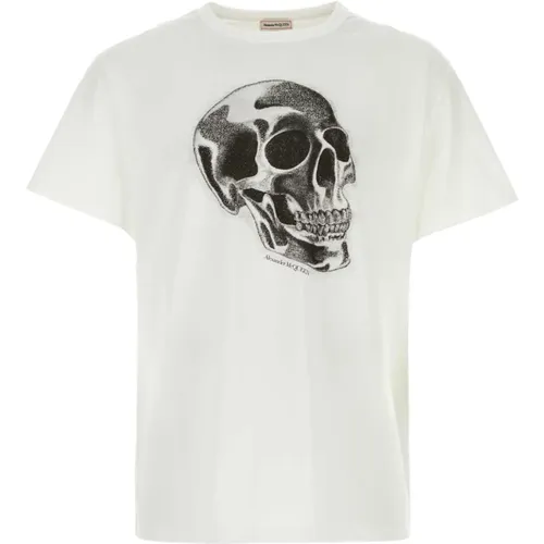 Weiße Baumwoll-T-Shirt , Herren, Größe: L - alexander mcqueen - Modalova