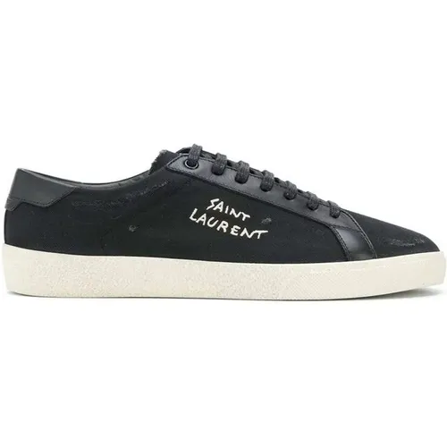 Court Classic Sl/06 Embroidered Sneakers , male, Sizes: 5 UK - Saint Laurent - Modalova