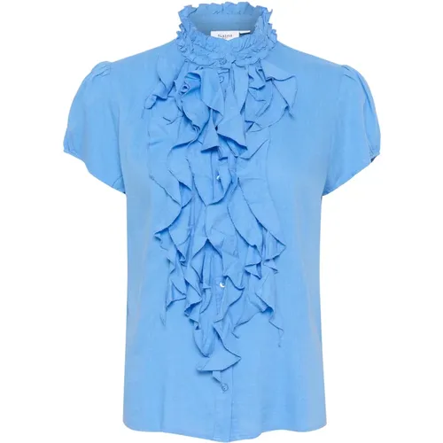 Elegant Ellisz Ss Shirt Blouse , female, Sizes: 2XL, S, XS, M - Saint Tropez - Modalova