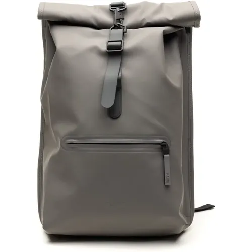 Rolltop Grauer Rucksack Rains - Rains - Modalova