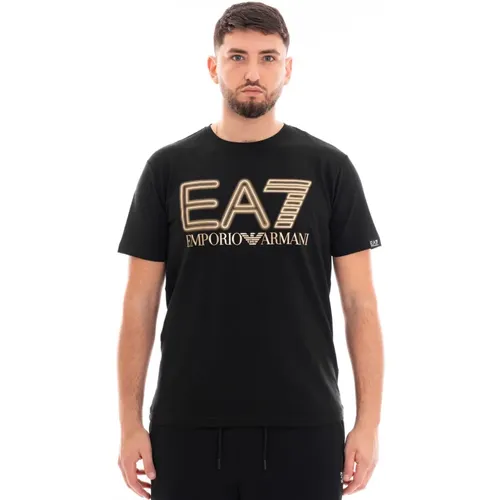 Herren T-Shirt Casual Stil , Herren, Größe: 3XL - Emporio Armani EA7 - Modalova