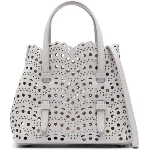 Grey Laser-Cut Trapeze Bag , female, Sizes: ONE SIZE - Alaïa - Modalova