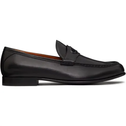 Schwarze Leder Slip-On Schuhe mit VLogo - Valentino Garavani - Modalova