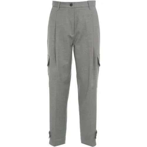 Grey Flap Pocket Trousers , female, Sizes: W28 - Nine In The Morning - Modalova