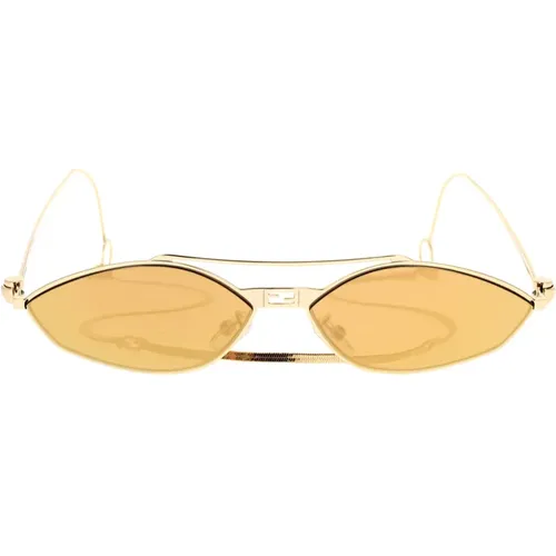Baguette Sunglasses with Chain , female, Sizes: 57 MM - Fendi - Modalova