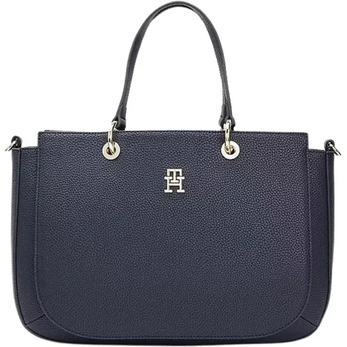 Damen Taschen Handtasche Blau Ss23 , Damen, Größe: ONE Size - Tommy Hilfiger - Modalova