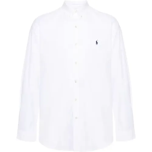 Weißes Button-Down Hemd mit Signature Pony , Herren, Größe: L - Polo Ralph Lauren - Modalova